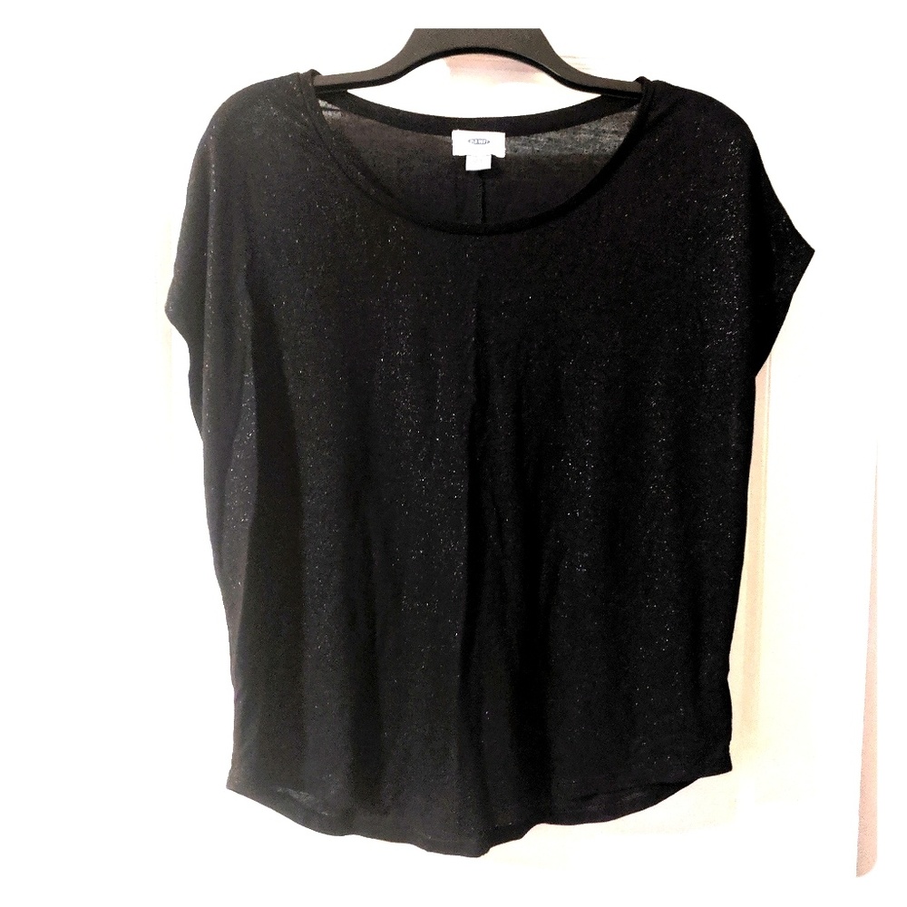 Black Dolman Sparkle Tee